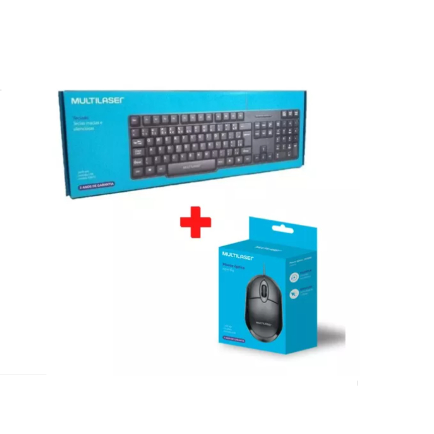 Mouse Teclado Multilaser Barato Basico Com Fio Usb Qualidade | Shopee ...