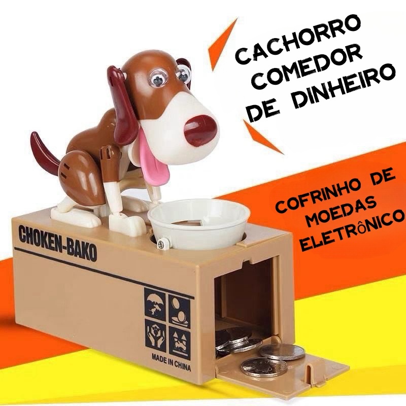 Cofre Moedas Cofrinho Cachorro Papa Moedas Divertido