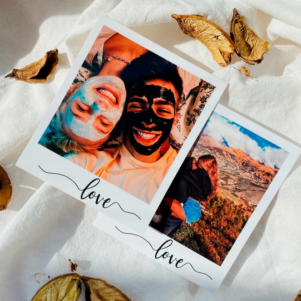 Fotos polaroids com imagem 6 fotos para corte, personalizado, sua foto, sua imagem com frase ou sem frase, casal, família