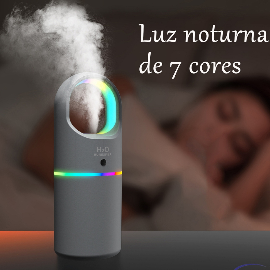 Umidificador Aromatizador Grande 300ml De Ambiente Purificador Led Portátil Difusor Ultrassônico Elétrico Usb