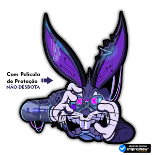 Adesivo Laminado coelho raivoso coelhão roxo para carro moto e caminhão capacete NÃO DESBOTA em Oferta na Shopee