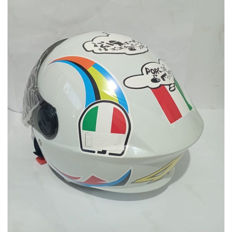 Capacete new liberty thee branco brilho viseira fumê