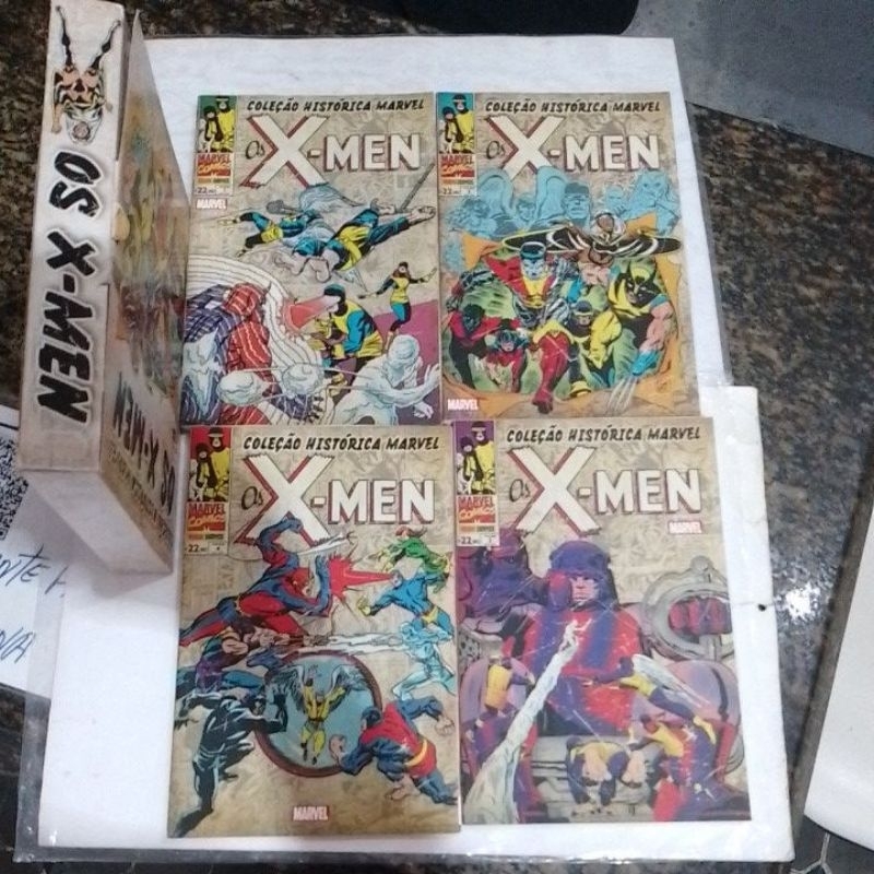 COLEÇÃO HISTÓRICA MARVEL OS X MEN 01 AO 04.