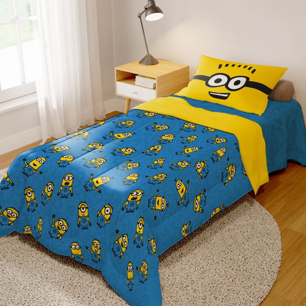 Edredom Infantil Solteiro Tema Minions