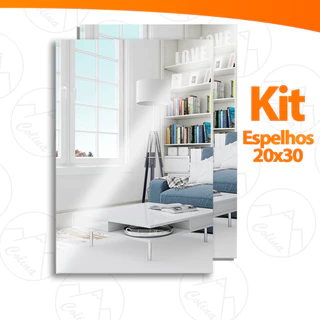 Kits De Espelhos Auto Adesivo Acrilico Decorativo 20x30 Retangular