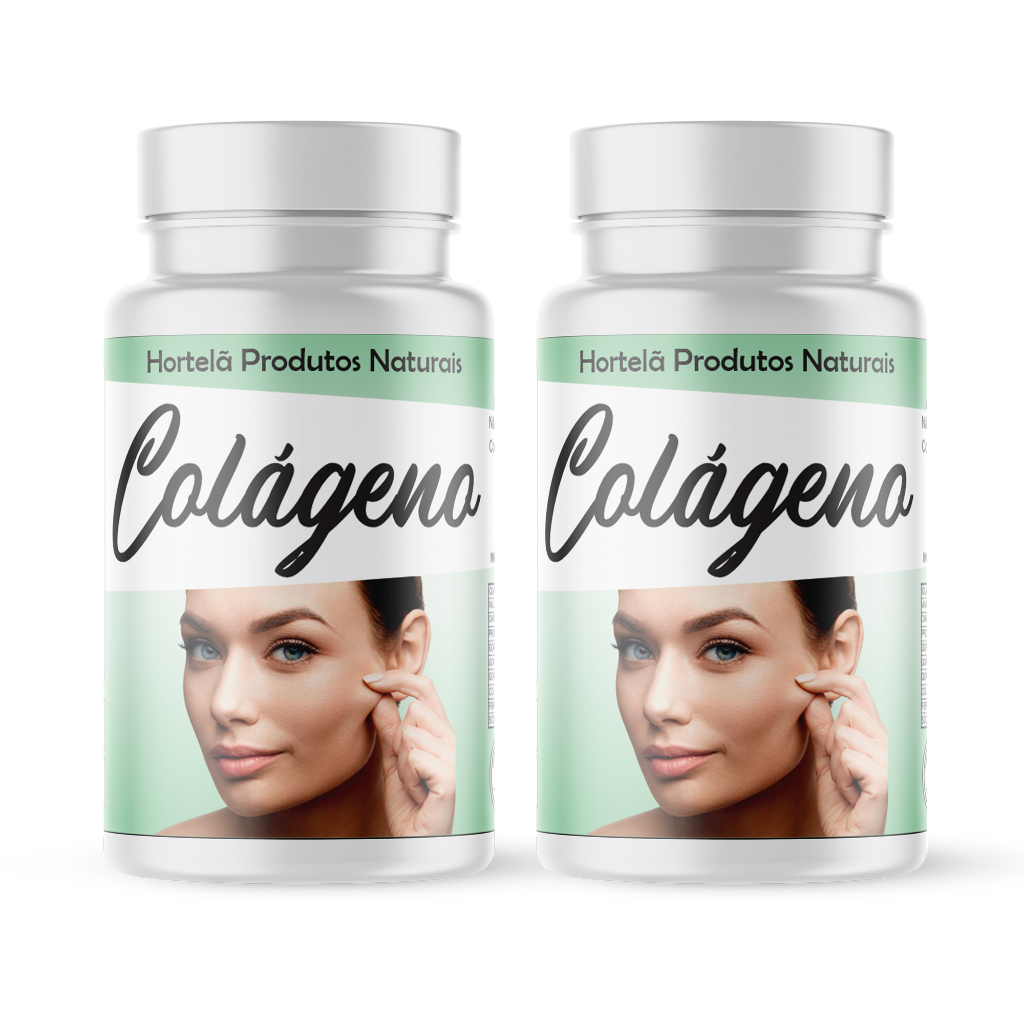 Colágeno natural fonte de proteínas 120 cápsulas/500mg kit 2 potes ...