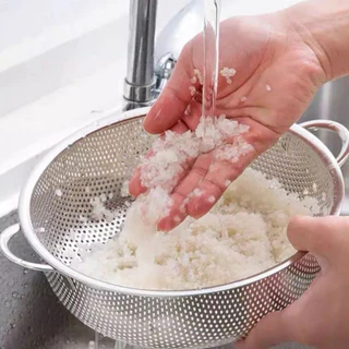 Escorredor Peneira Multiuso 28X9CM Inox Com Alça Tailandês Para Macarrão Legumes Frutas Arroz