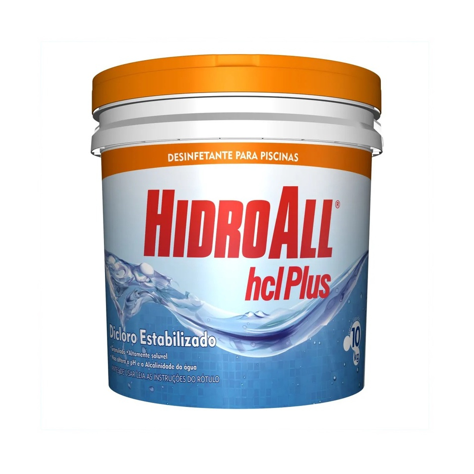 HCL Plus Hidroall Cloro Para Piscina Balde - 10Kg