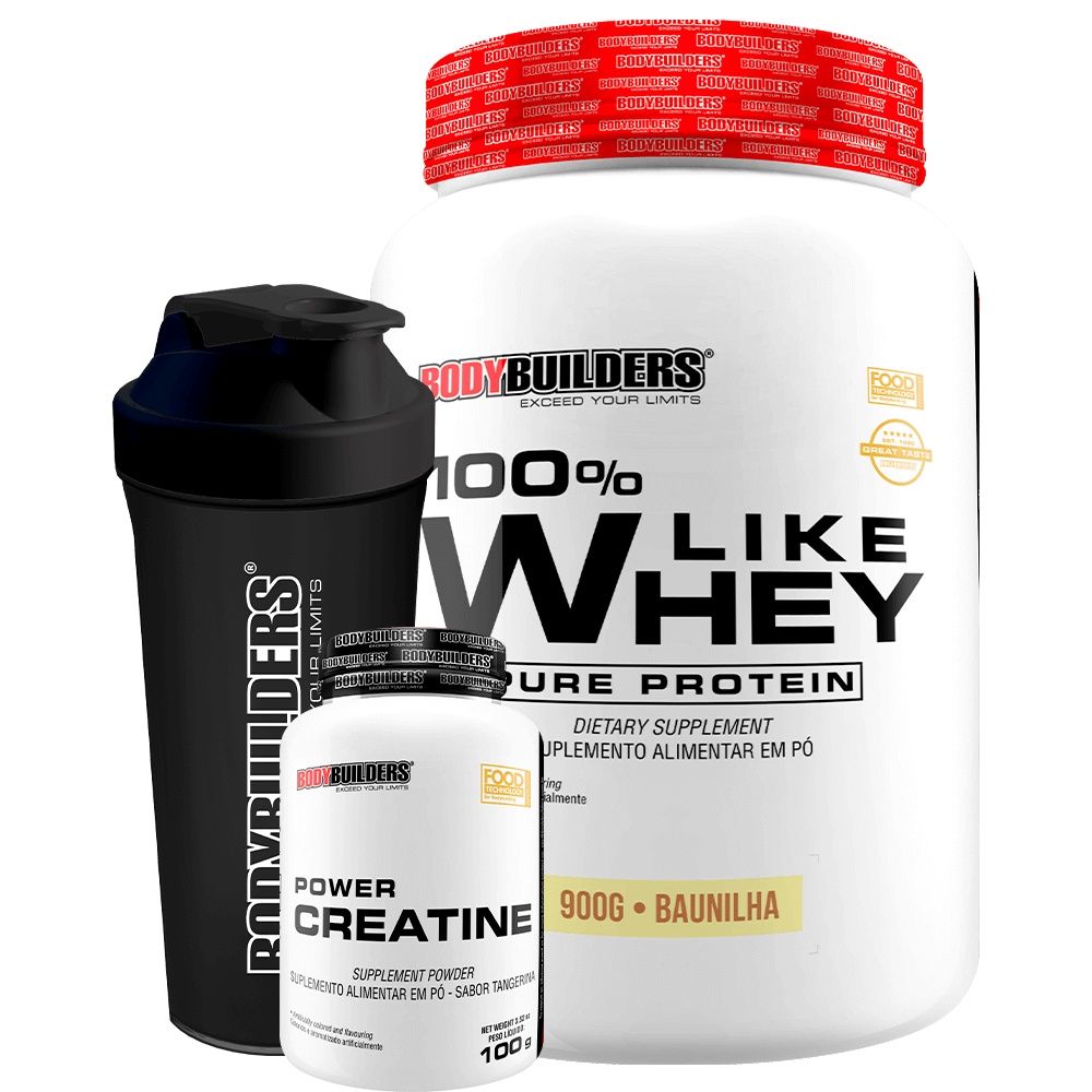 Kit Whey Protein 100 Like Whey 900g Power Creatina 100g