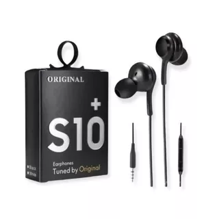 Fone De Ouvido S10+ Saída P2 Intra Auricular Bass Grave Celular Smartphone Preto