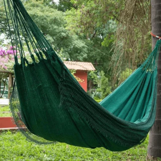 Rede Descanso Rede De Dormir Rede De Descanso Casal Jeans Verde com Preto
