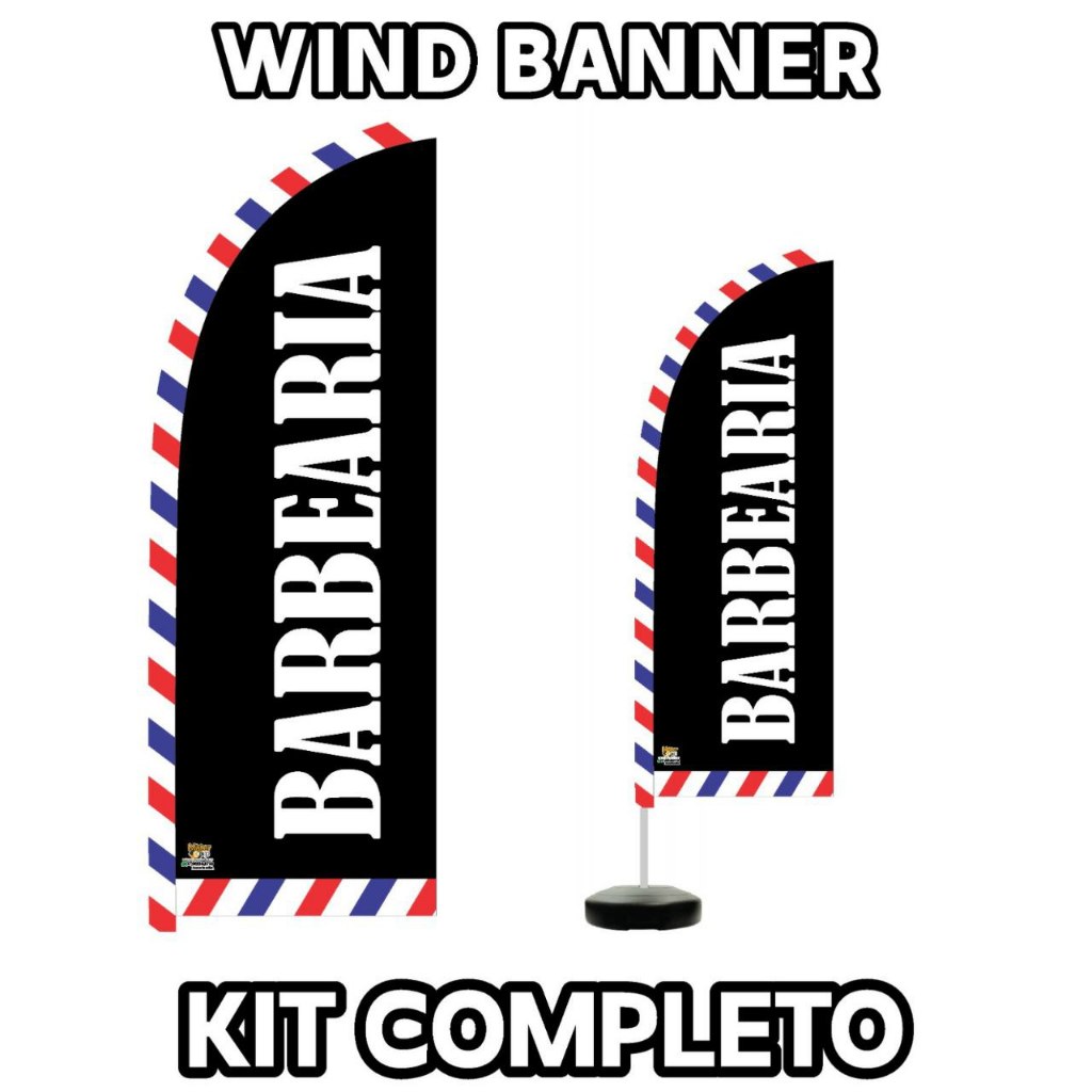 Wind Banner Para Barbearia Kit Completo Com Bandeira Haste E Base Shopee Brasil
