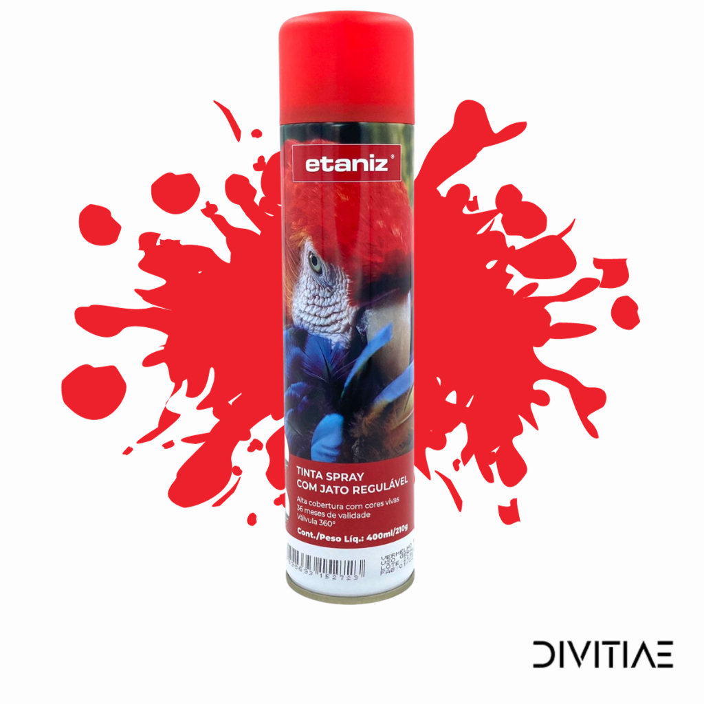 Tinta spray vermelho fosco extrema fixação 400ml