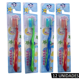 Kit Escova de Dente Macia Infantil Pacote 12 Unidades Colorida em Oferta na Shopee
