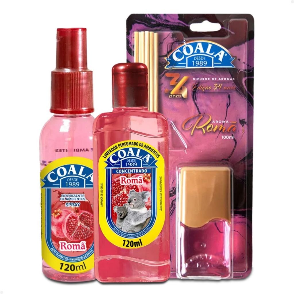 Kit Coala Difusor de Aromas Limpador Concentrado Odorizante Spray ...