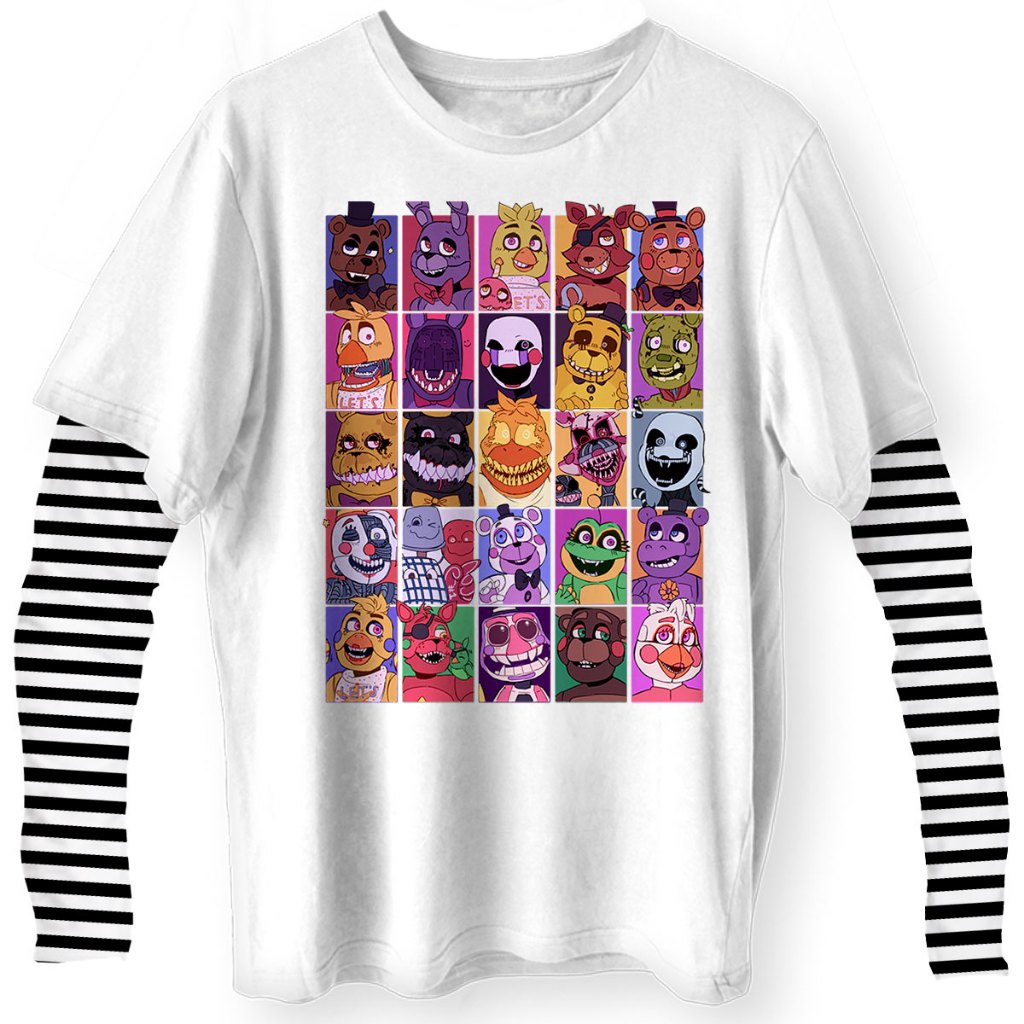 Game Five Nights at Freddy's Mangle Anime Black T-shirt Unisex Tee