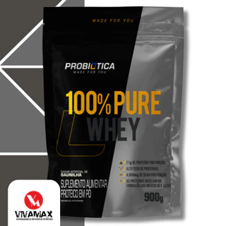 100% Pure Whey Refil 900g - Probiótica - Whey Concentrado