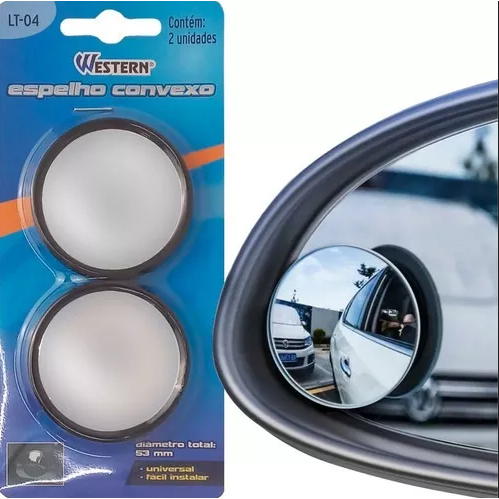 2 Pçs/set Ajustável HD Vidro Convexo Carro Motocicleta Espelho Ponto Cego  Para Estacionamento Espelho Retrovisor Sombra Chuva