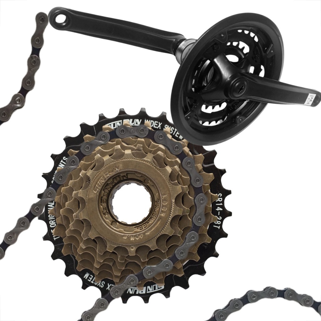 Kit Catraca Corrente E Coroa Pedivela Triplo Bike Aro 26 Aro 29 Kit ...