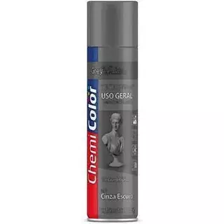 Tinta Spray Cinza Escuro Uso Geral Secagem Rápida 400ml ChemiColor