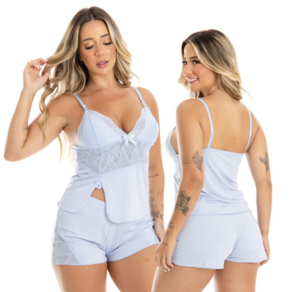 Baby Doll Feminino Sexy Com Renda Moda íntima Sexy