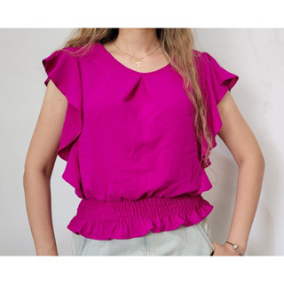 Cropped Blusinha com Babados Moda Feminina Duna Básica