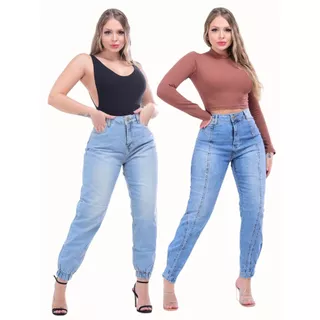 Kit Calça Jeans Mom e Baggy Feminina