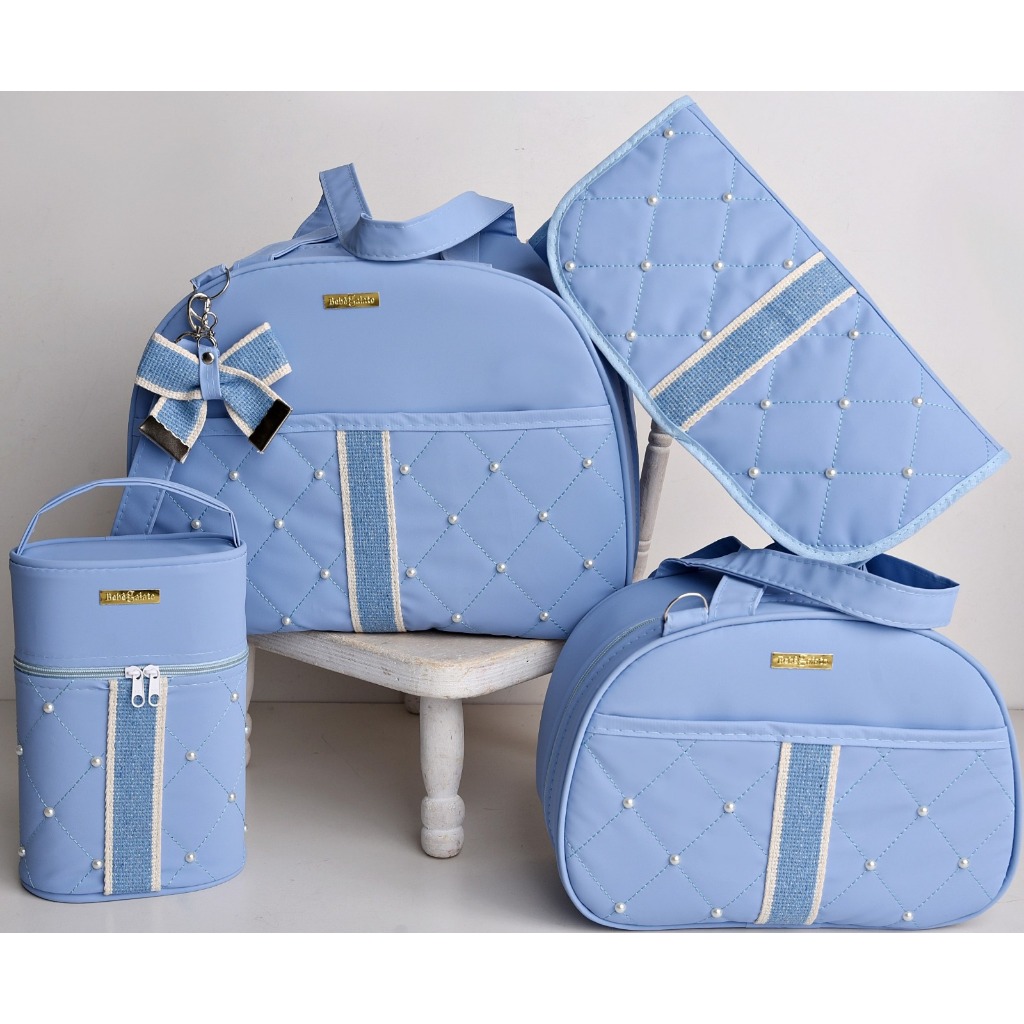 Kit Bolsas de Bebê Maternidade Pérolas