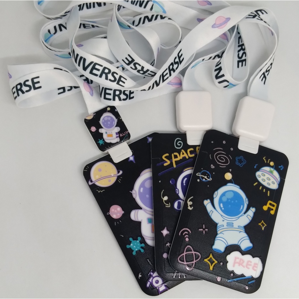 Porta Crachá De Plástico Elegante Cartões Vertical Ideal Para Bilhete Único De Astronauta