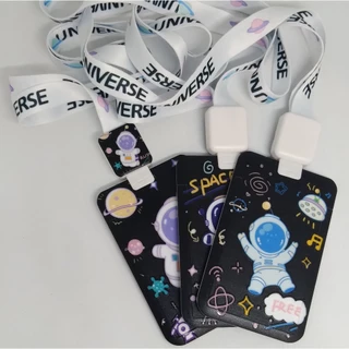 Porta Crachá De Plástico Elegante Cartões Vertical Ideal Para Bilhete Único De Astronauta