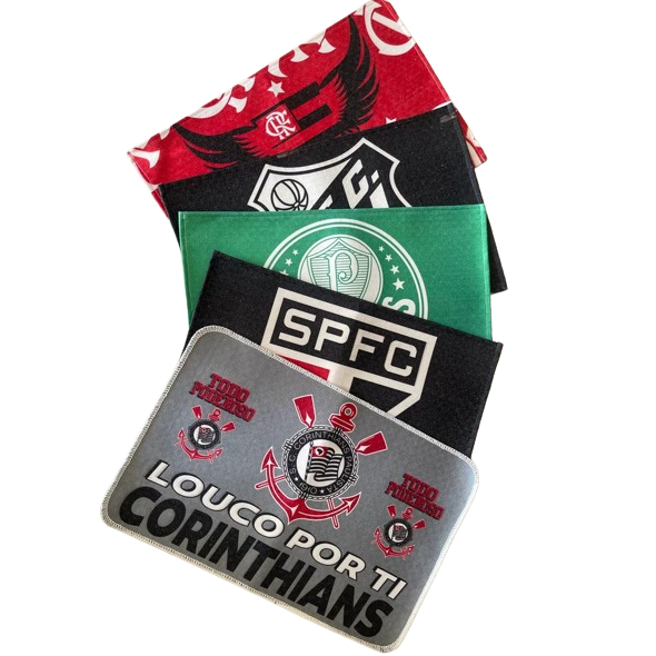 Tapete de Futebol Capacho Clubes - Corinthians - São Paulo - Palmeiras - Flamengo - Santos Tamanho 70x50 cm