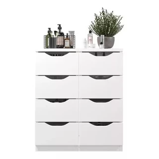 Kit 2 Unidades Gaveteiros Multiuso Funcional Variações de Cores com 4 Gavetas Branco, Mel Ou Preto Armário Multiuso 100% MDP
