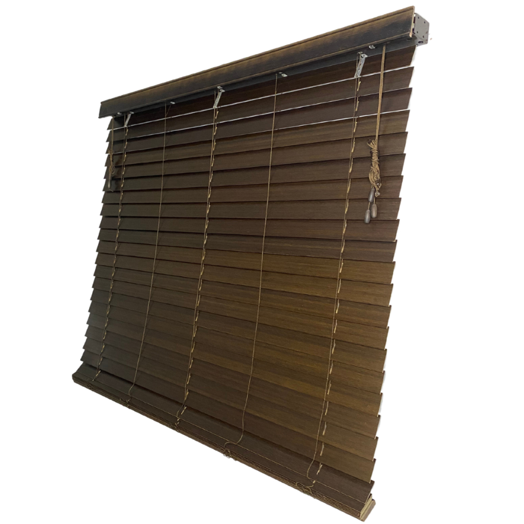 Persiana Horizontal Bambu 50mm Tabaco 120 (L) X 140 (A) cm Marrom 1,20 x 1,40 m Cortina Madeira Luxo