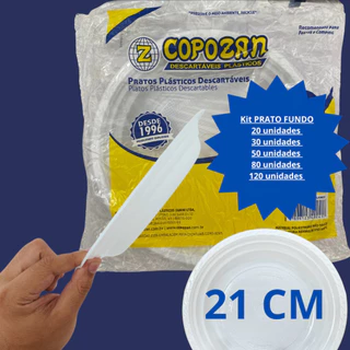KIT PRATO FUNDO 21 CM COPOZAN 20/30/50/80/120 UNIDADES