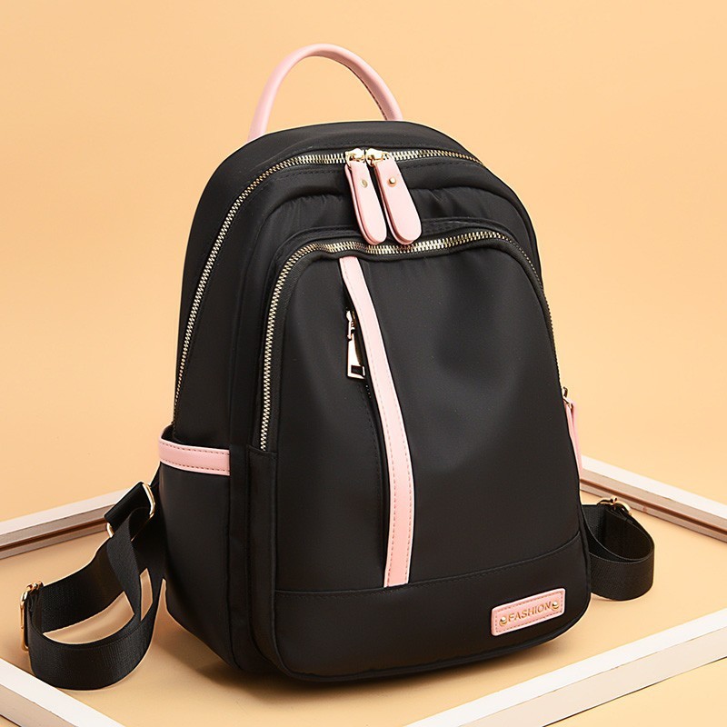 Mochila feminina Nylon impermeável Trabalho Casual Grande Capacidade Multifuncional