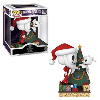 FUNKO POP DELUXE DISNEY THE NIGHT BEFORE CHRISTMAS 30TH ANNIVERSARY - JACK SKELLINGTON AND ZERO WITH TREE 1386 NOVO ORIGINAL