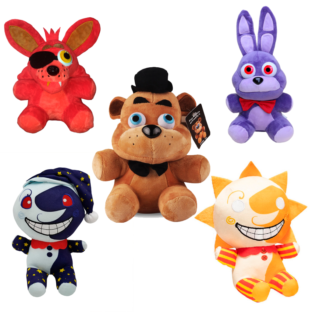 Pelucia Boneco Five Nights At Freddy Fnaf Jogo Original Fnaf 5 noites com  Freddy Mangle Red Foxy Sol Lua Sun Moon Bnnie Chica | Shopee Brasil