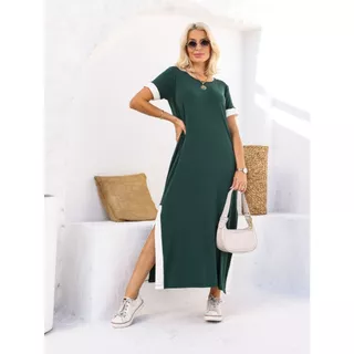 Vestido Longo Saruel Colorido Feminino Manga de Viscolycra Com Bolso Roupas Femininas Verão 38 ao 50 em Oferta na Shopee