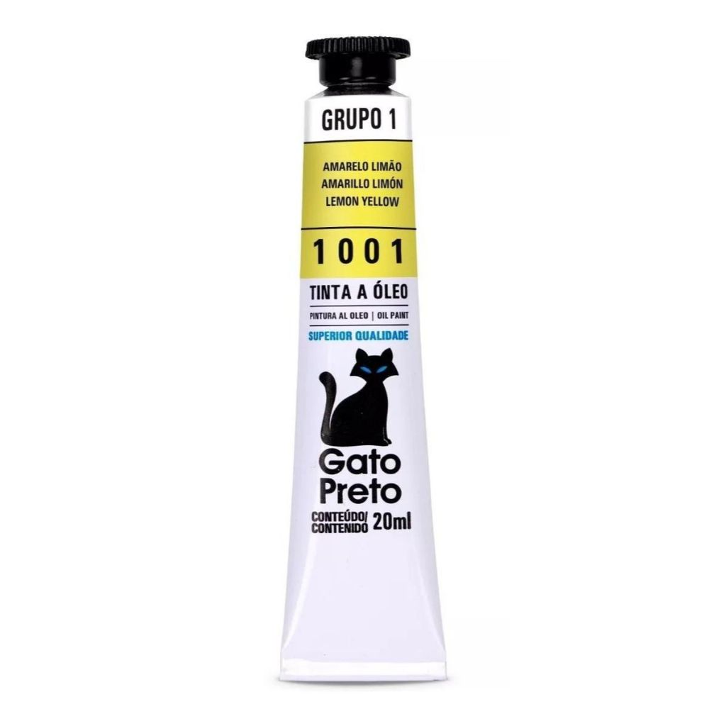 Tinta a Óleo Gato Preto 20ml - 1001 AMARELO LIMÃO | Shopee Brasil