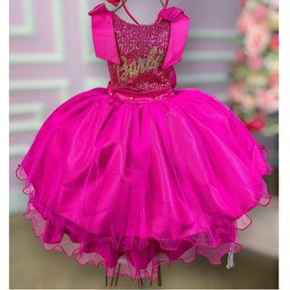 Fantasia Barbie Escola Princesa Vestido Cosplay Filme Pink