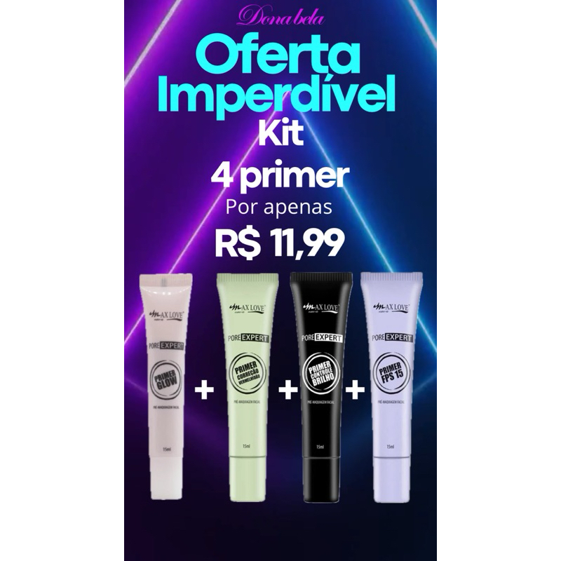 KIT PRIMER MAX LOVE | Shopee Brasil