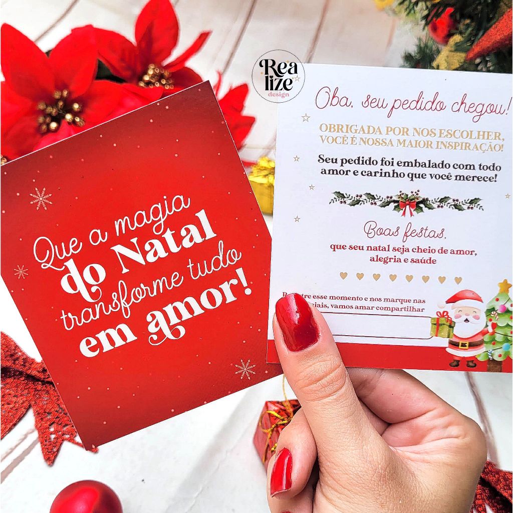 Cartão de agradecimento ao cliente Natal, cartão postal com frase para ...