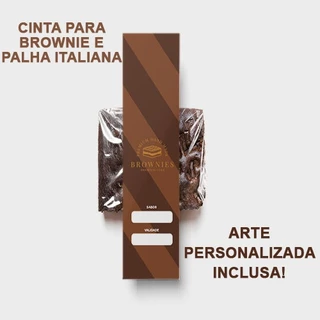 Cinta Faixa para Brownie ou Palha Italiana Personalizado com sua logo
