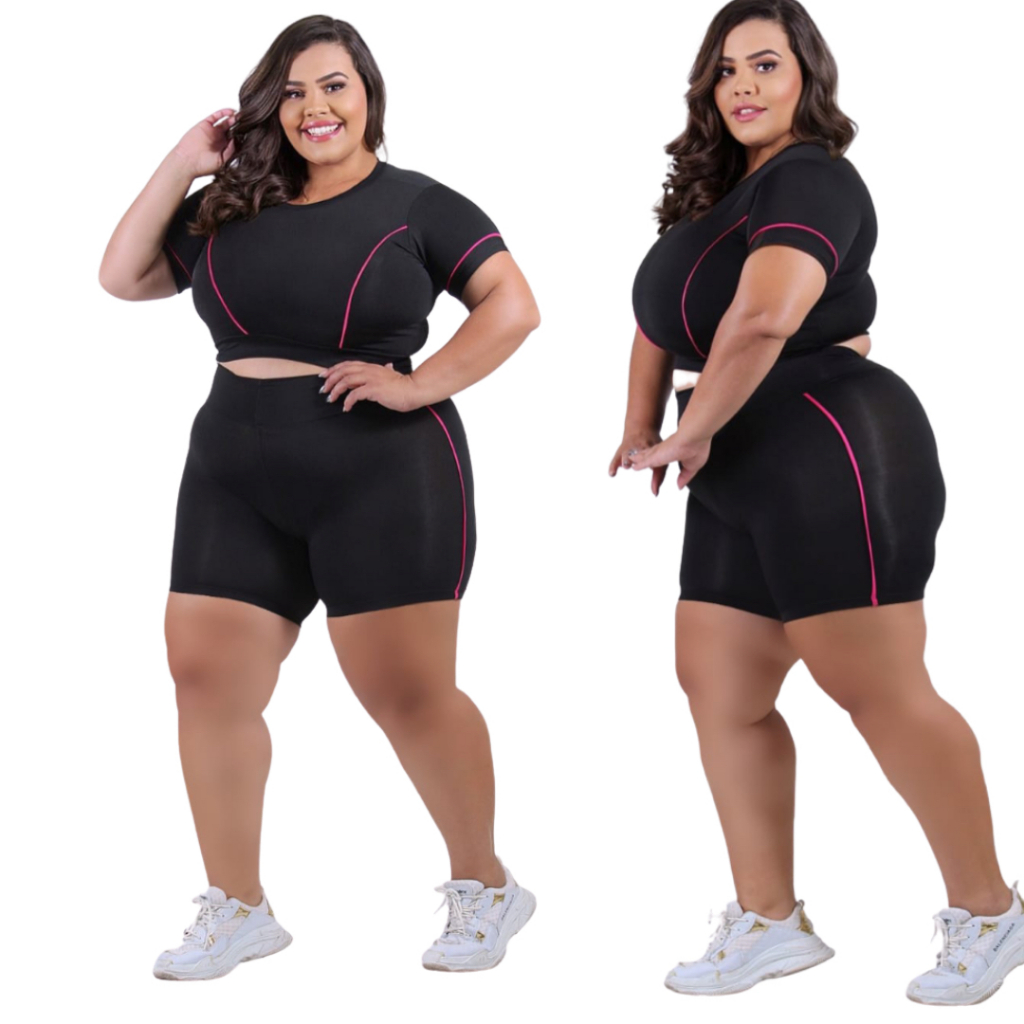 Conjunto Fitness Roupa de academia PLUS SIZE premium GG XGG e EXGG ...