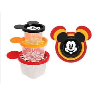 Kit 3 Recipientes Plásticos Mickey Pequenos Pote para Alimentos e Temperos