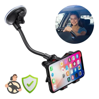 Suporte Para Celular Gps Carro Veicular Com Ventosa Anti Queda Fixação