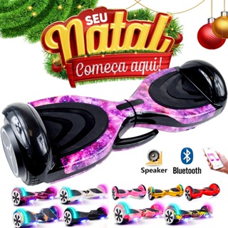 Hoverboard Skate Elétrico 6.5'' Fogo e Água com LED e Bluetooth em