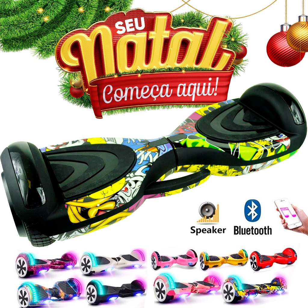 Hoverboard Skate Elétrico Flash 6,5 Polegadas com Bluetooth