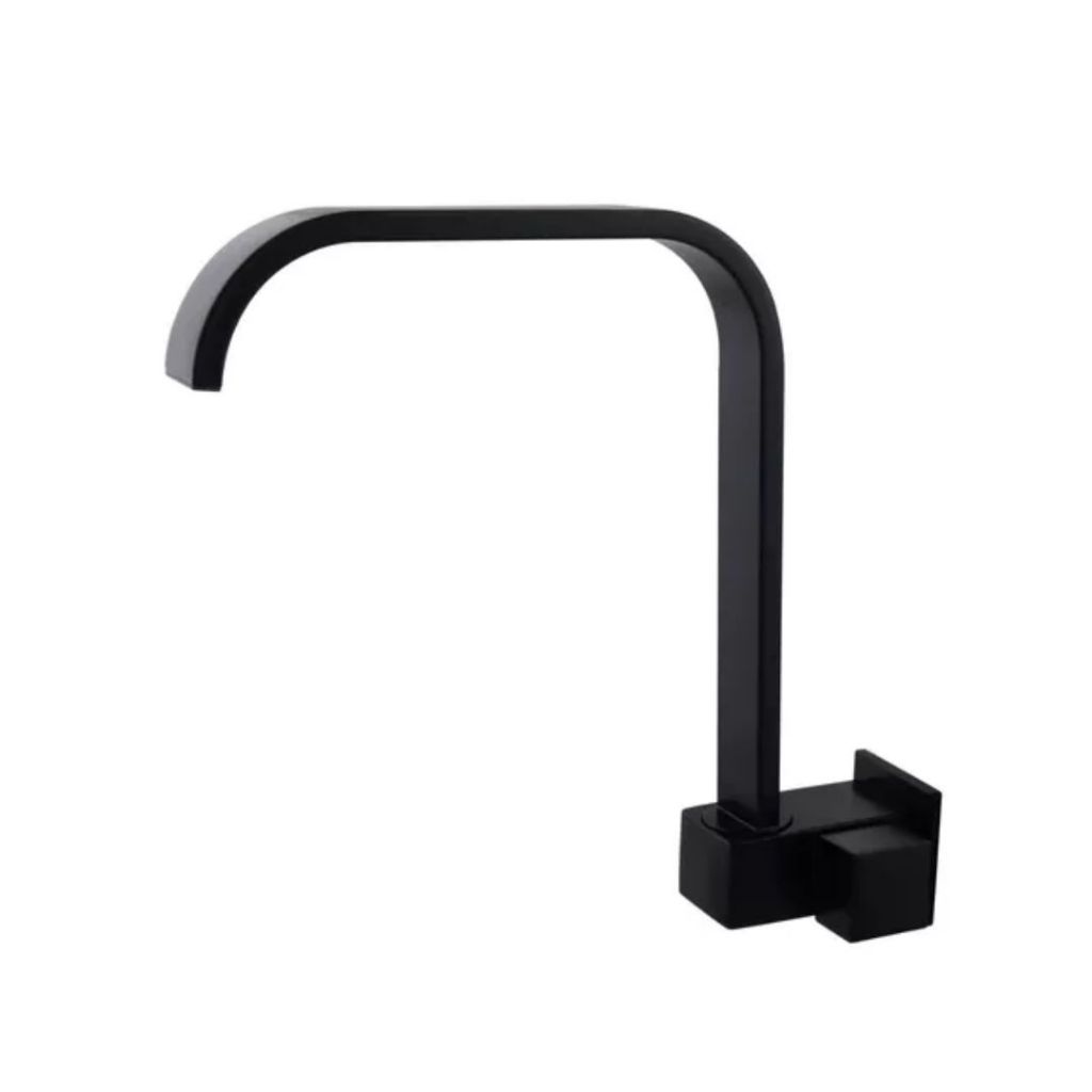 TORNEIRA BICA MÓVEL QUADRITT PAREDE BLACK 6062 LUXO