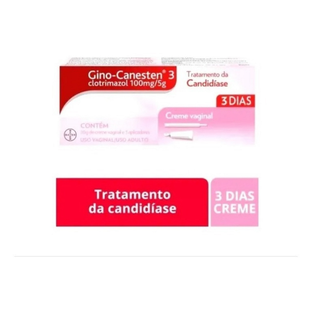 Gino-canesten creme vaginal 100mg/5g 3 aplicadores | Shopee Brasil